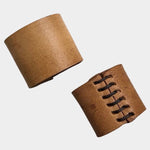 Eco Raw Studio leather bandana cuff dark brown set of three color variations