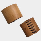 Eco Raw Studio leather bandana cuff dark brown set of three color variations