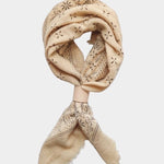 Eco Raw Studio - Raw Silk Bandana - Oatmeal x Black Ink - Bandanas - YUCCA, artistic accessories, boutique near me, shop local denver.