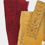 Eco Raw Studio - Raw Silk Bandana - Desert Gold x Black Ink - Bandana - YUCCA, artistic accessories, boutique near me.