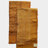 Eco Raw Studio - Raw Silk Bandana - Desert Gold x Black Ink - Bandana - YUCCA, artistic accessories, boutique near me.