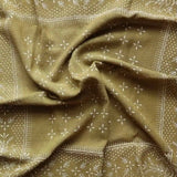 Eco Raw Studio - Raw Silk Bandana - Olive Green x White Ink - YUCCA, artistic accessories, boutique near me, shop local denver.