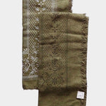Eco Raw Studio - Raw Silk Bandana - Olive Green x White Ink - YUCCA, artistic accessories, boutique near me, shop local denver.