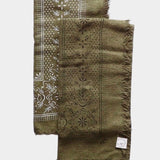 Eco Raw Studio - Raw Silk Bandana - Olive Green x White Ink - YUCCA, artistic accessories, boutique near me, shop local denver.