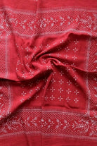 Eco Raw Studio - Raw Silk Bandana - Poppy Red x White Ink - Bandanas - YUCCA, artistic accessories, boutique near me, shop local denver.