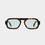 Elisa Johnson Jane Mini sunglasses in brown tortoise acetate with oversized aviator silhouette and mint lenses