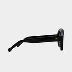 Side view of Elisa Johnson Val Gloss Black acetate sunglasses