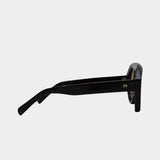 Side view of Elisa Johnson Val Gloss Black acetate sunglasses
