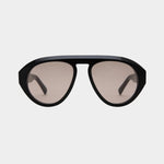 Elisa Johnson Val Gloss Black angular aviator sunglasses at YUCCA Denver