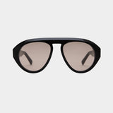 Elisa Johnson Val Gloss Black angular aviator sunglasses at YUCCA Denver