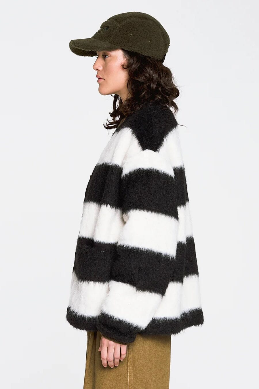 Girls Of Dust | Basic Cardigan In Mohair Stripes - SHOP YUCCA Coats & Jackets GIRLS OF DUST - YUCCA 