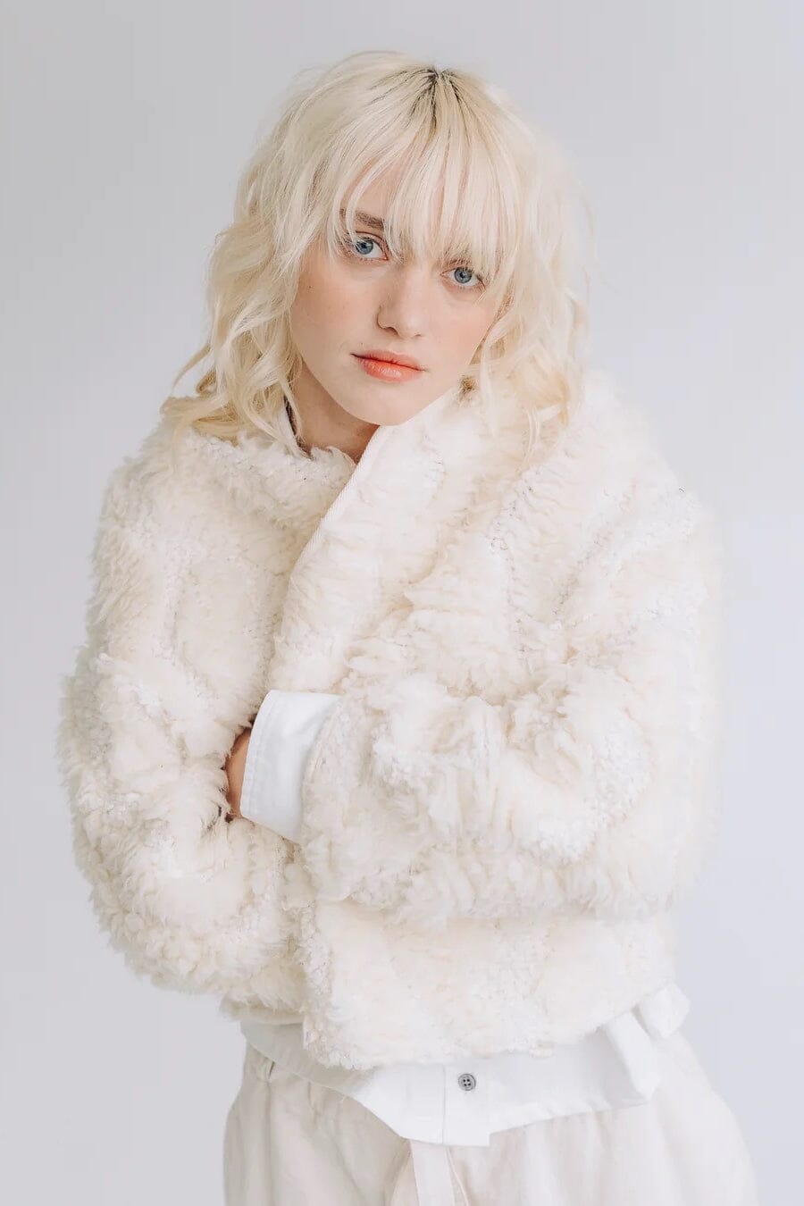 Girls Of Dust | Shetland Jacket In Mount Fuji Off White - SHOP YUCCA Coats & Jackets GIRLS OF DUST - YUCCA 