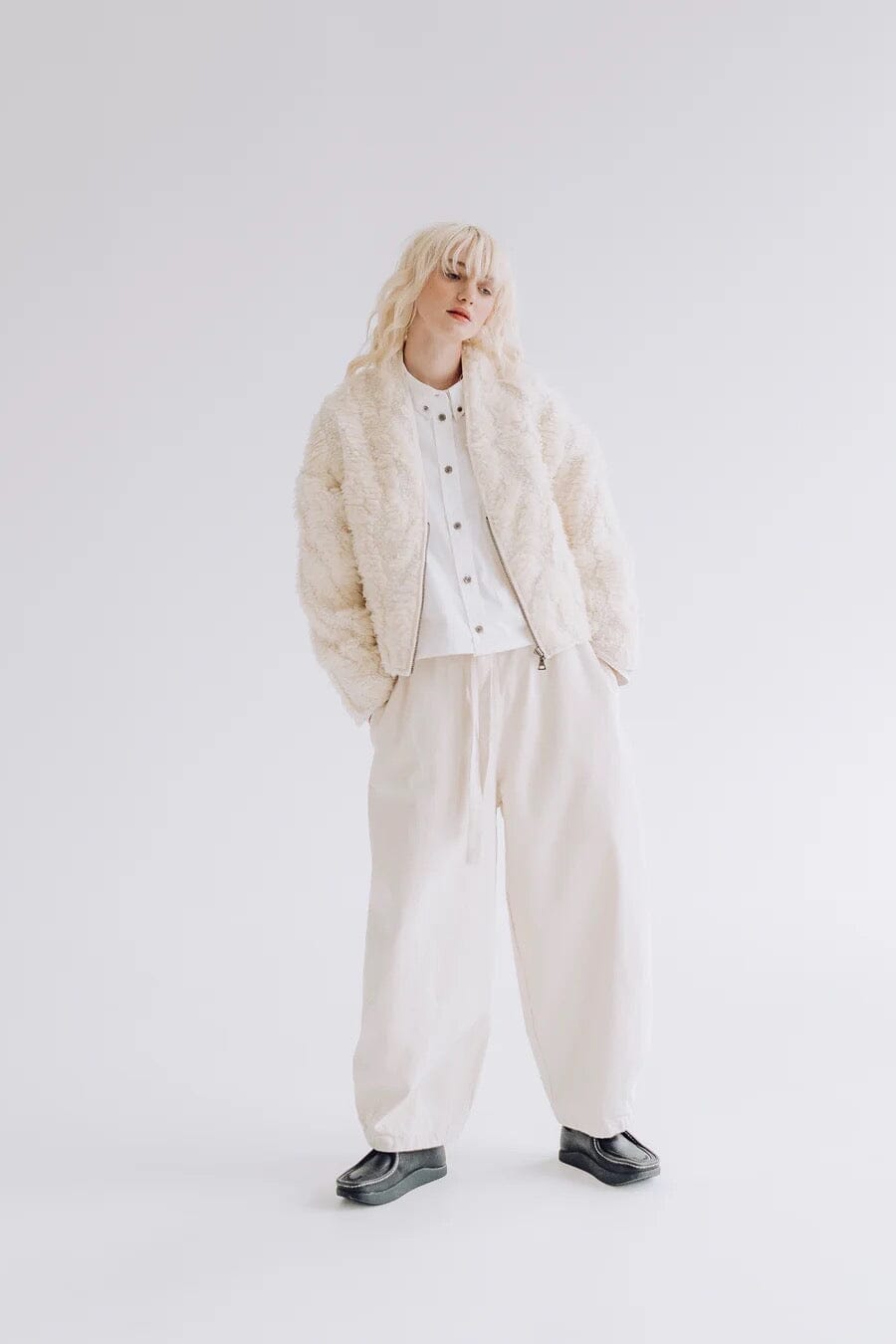 Girls Of Dust | Shetland Jacket In Mount Fuji Off White - SHOP YUCCA Coats & Jackets GIRLS OF DUST - YUCCA 