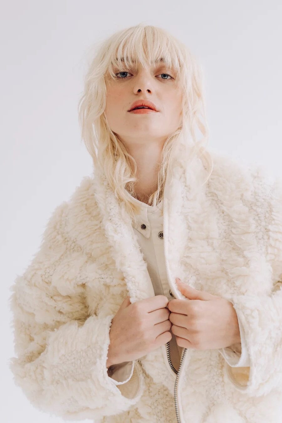 Girls Of Dust | Shetland Jacket In Mount Fuji Off White - SHOP YUCCA Coats & Jackets GIRLS OF DUST - YUCCA 