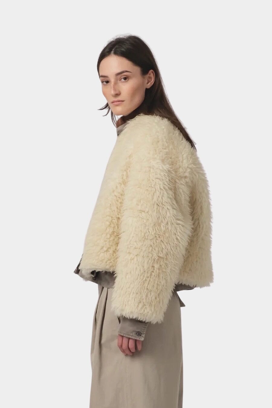 Girls Of Dust - Shetland Jacket Alaska Fluff - Ecru - Jacket & Coats - YUCCA, Women’s clothing store Denver, shop local.