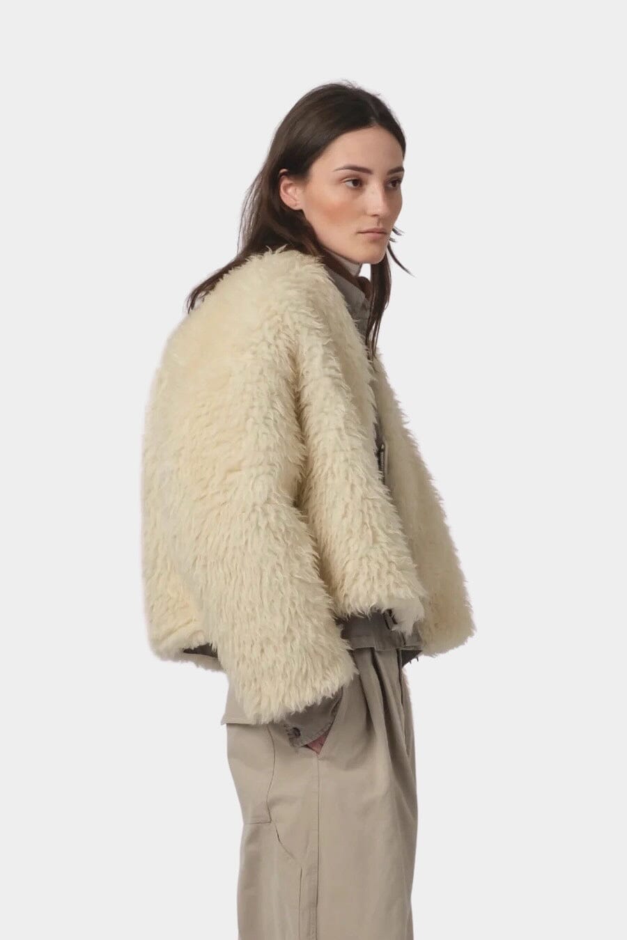 Girls Of Dust - Shetland Jacket Alaska Fluff - Ecru - Jacket & Coats - YUCCA, Women’s clothing store Denver, shop local.