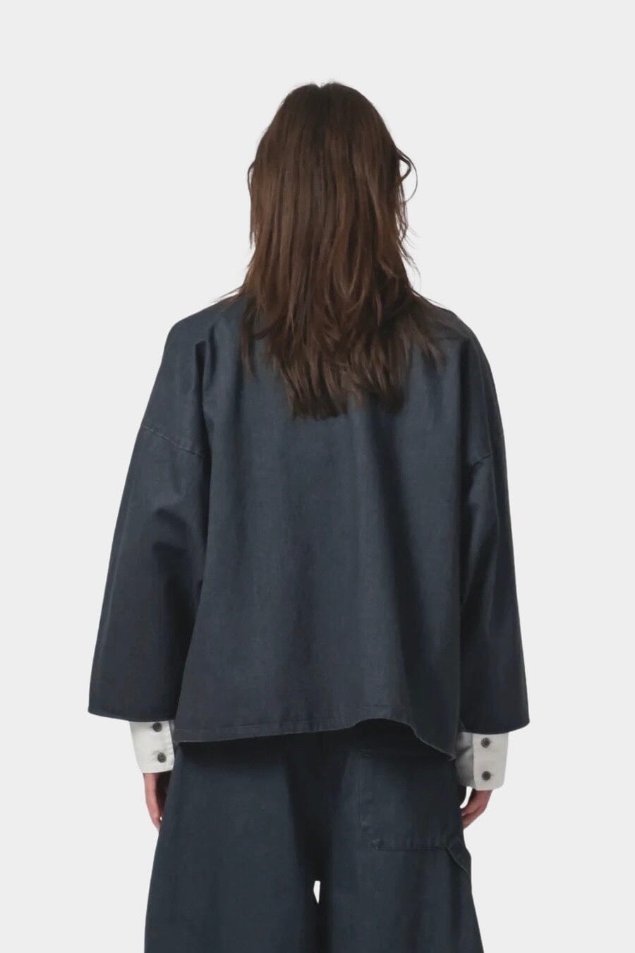 Girls Of Dust | Shogun Kimono - Griffin Denim Asphalt - YUCCA Jacket & Coats, Artistic clothing for women, boutique near me.
