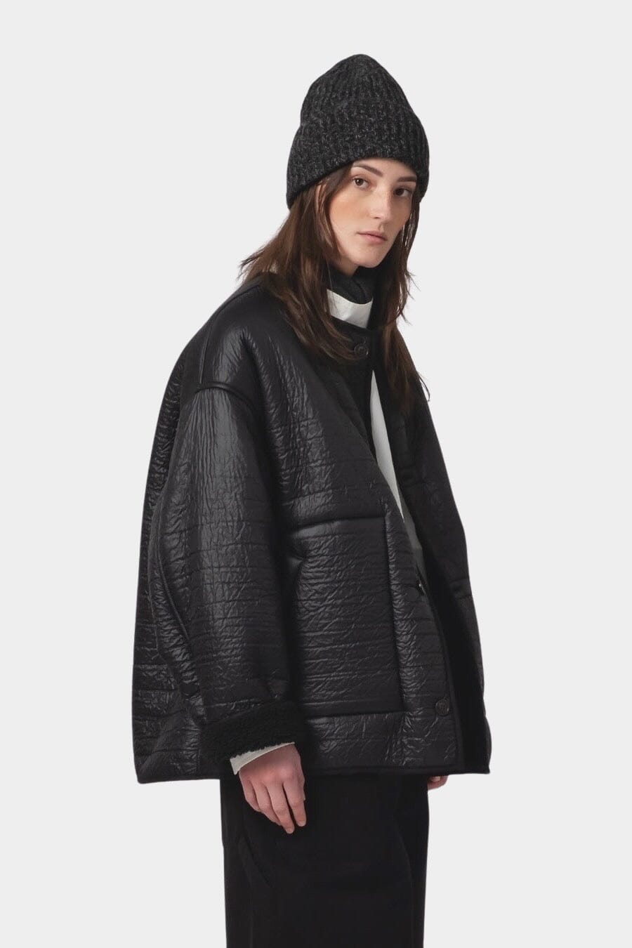 Girls Of Dust - Solar Reversible Jacket - Black - Jacket & Coats - YUCCA, womens clothing website, women’s quality outerwear.