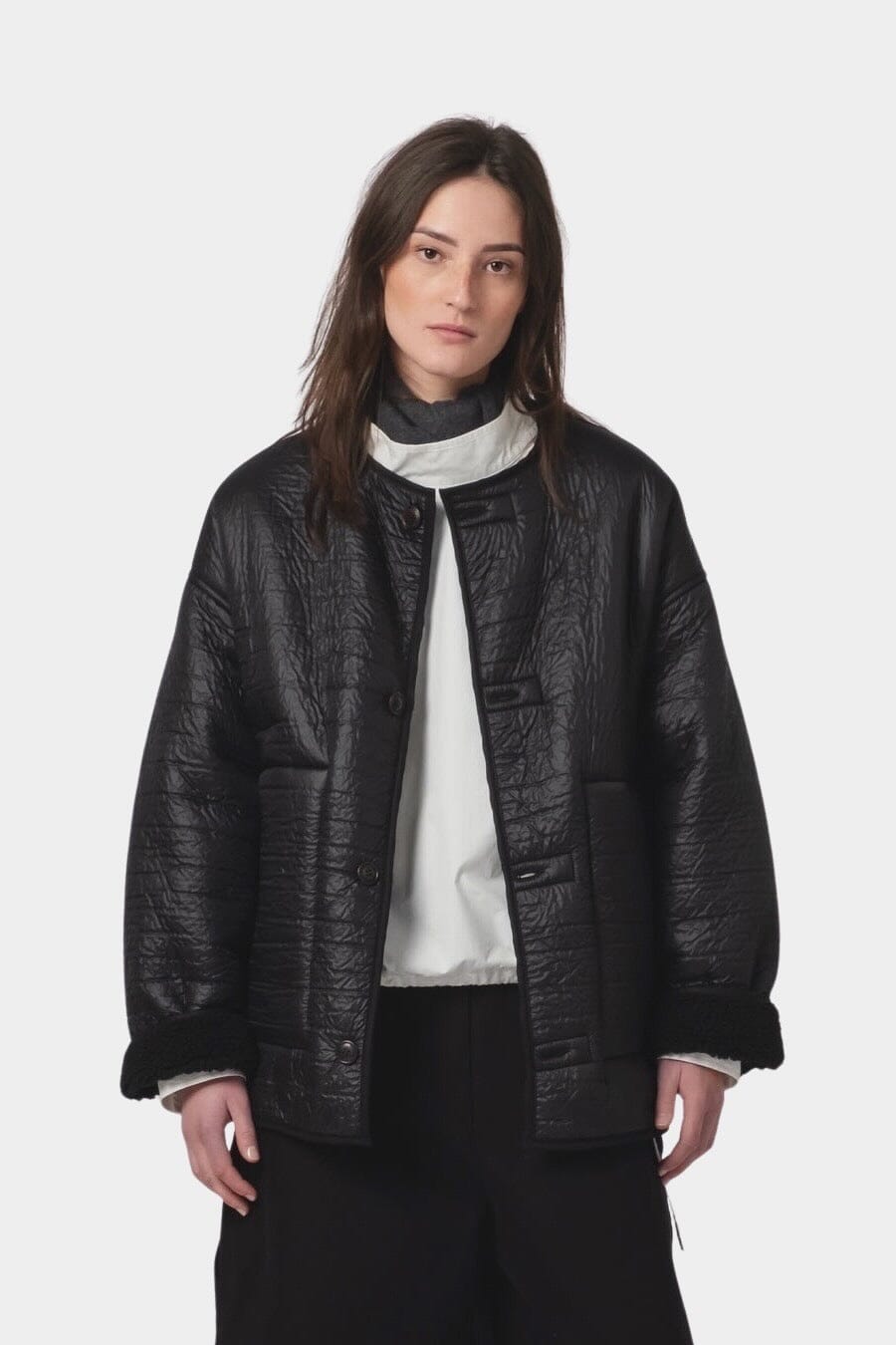 Girls Of Dust - Solar Reversible Jacket - Black - Jacket & Coats - YUCCA, womens clothing website, women’s quality outerwear.