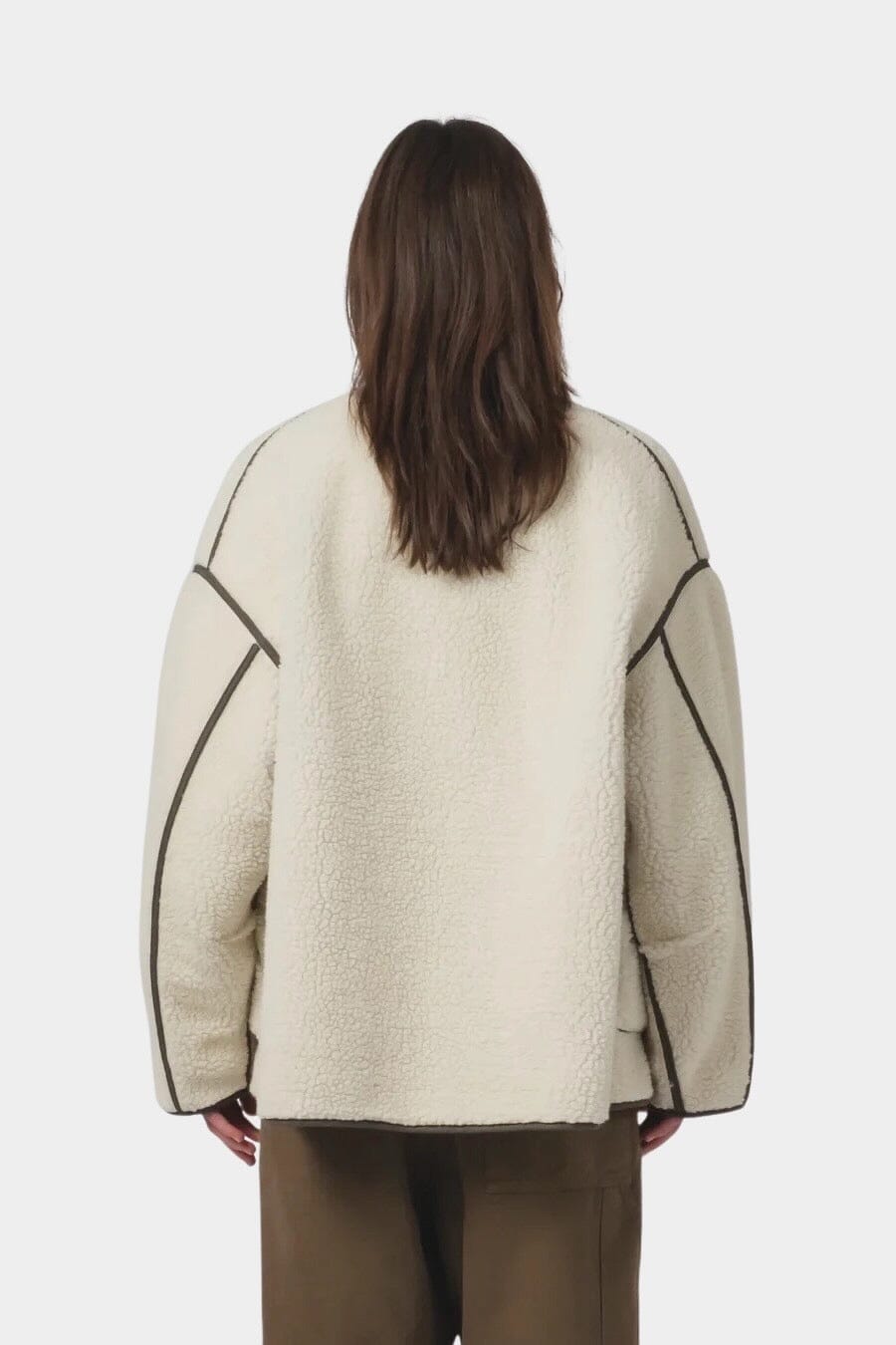 Girls Of Dust | Solar Reversible Jacket - Fossil/Off White - YUCCA Jacket & Coats, women’s clothing website.