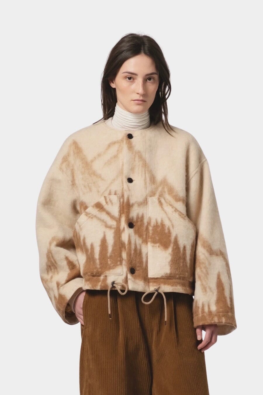 Girls Of Dust - Nuclear Jacket Mountain Jacquard - Brown/Cream - Jacket & Coats - YUCCA, Women’s store Denver, shop local.