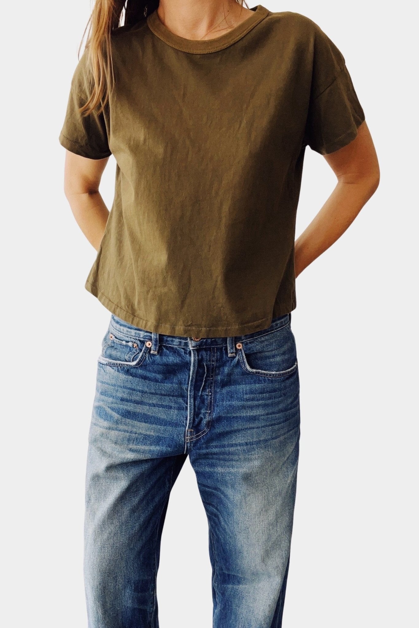 Hey Gang - The Boxy Tee - Olive - Tops & Tees - YUCCA, women’s clothing boutique near me, boutiques near me.
