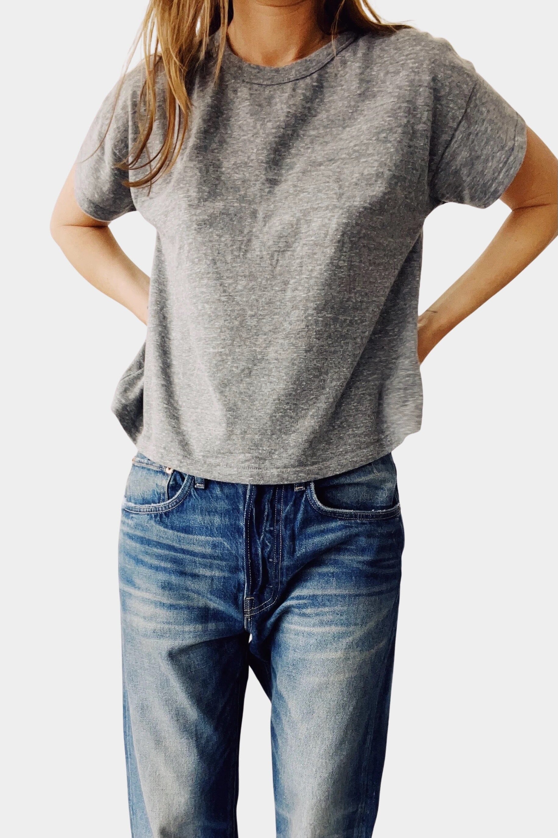 HEY GANG | The Boxy Tee - P.E. Grey - SHOP YUCCA Tops & Tees HEY GANG - YUCCA, Yucca store Denver, women’s clothing boutique near me, high quality capsule wardrobe, boutiques near me, women’s high quality top.