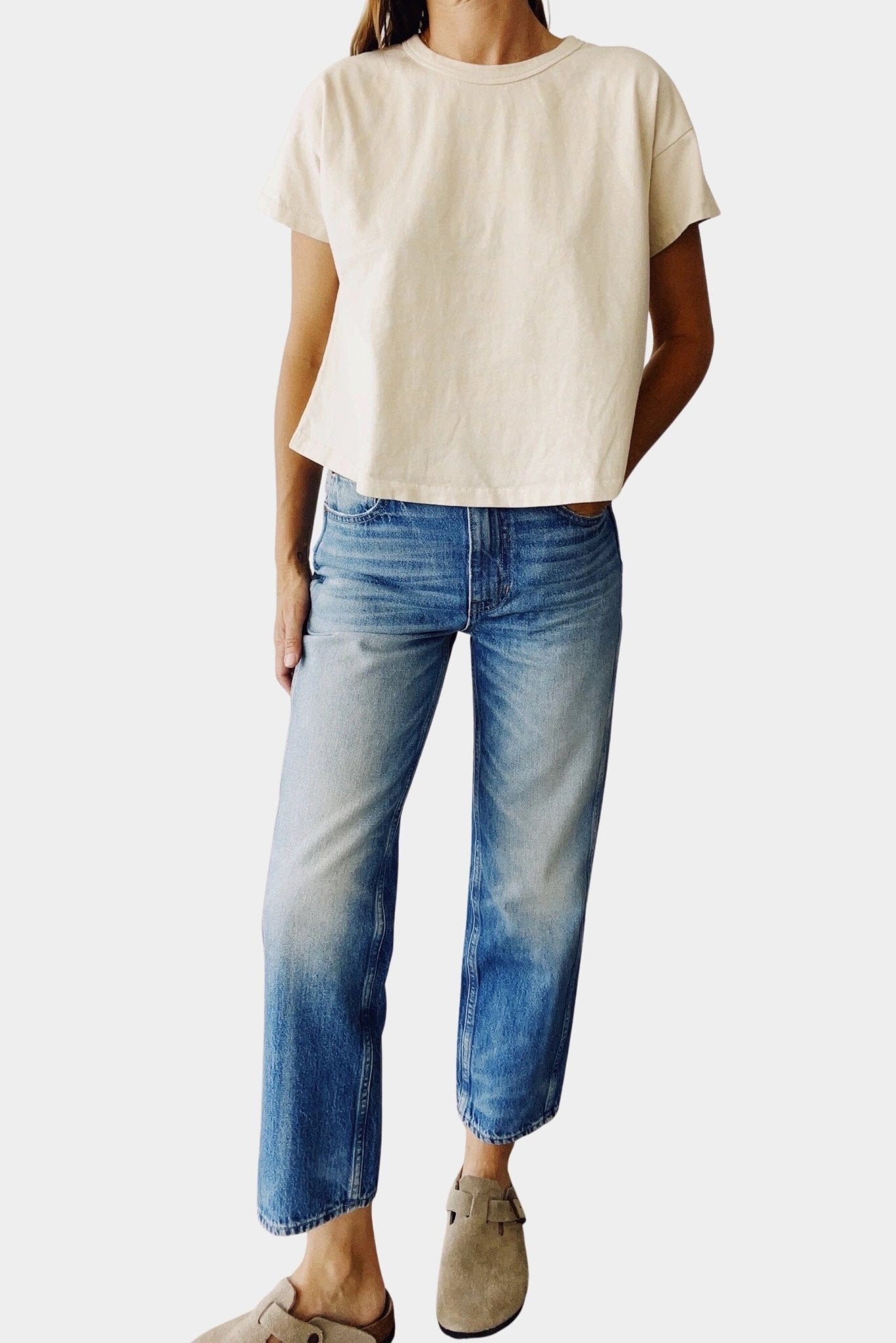 Hey Gang | Boxy Tee - Tan - YUCCA Tops & Tees, women’s clothing boutique near me, boutiques near me.