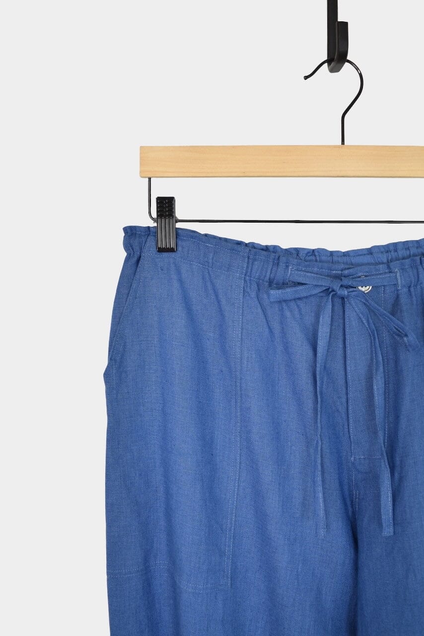 Ichi Antiquités - Color Linen Pants - Blue - Pants - YUCCA, Women’s clothing store Denver, women’s Japanese clothing.