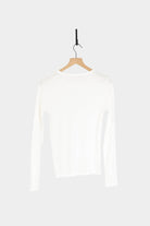 Ichi Antiquites - Cotton Ribbed Pullover - White - Tops & Tees - YUCCA, ageless fashion, Japanese clothing for women.
