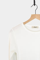 Ichi Antiquites - Cotton Ribbed Pullover - White - Tops & Tees - YUCCA, ageless fashion, Japanese clothing for women.