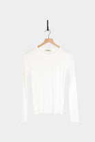 Ichi Antiquites - Cotton Ribbed Pullover - White - Tops & Tees - YUCCA, ageless fashion, Japanese clothing for women.
