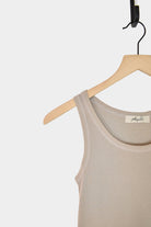Ichi Antiquites - Cotton Tank Top - Mocha - Tops & Tees - YUCCA, boutiques denver, elevated basics.