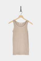 Ichi Antiquites - Cotton Tank Top - Mocha - Tops & Tees - YUCCA, boutiques denver, elevated basics.