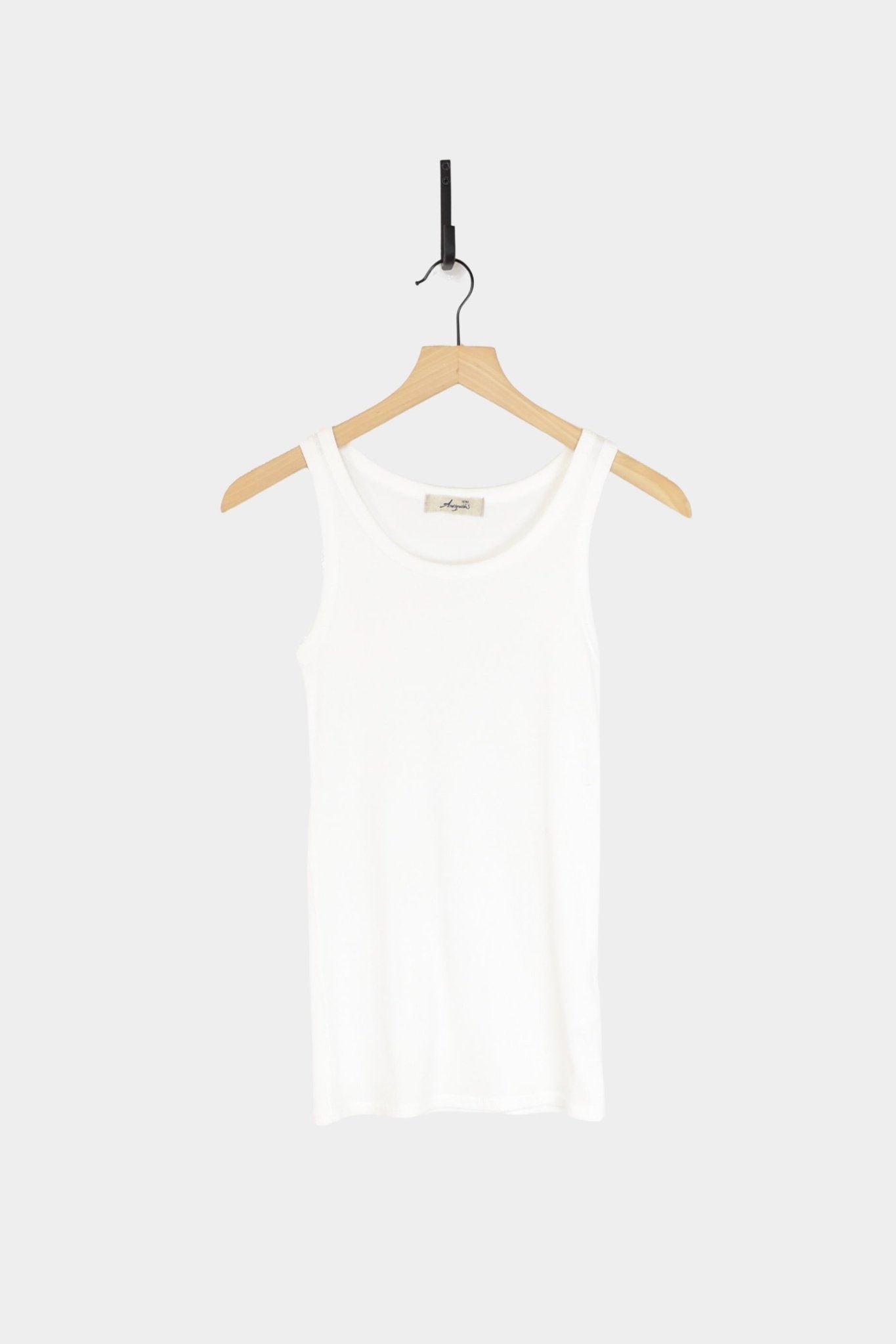 Ichi Antiquites - Cotton Tank Top - White - Tops & Tees - YUCCA, boutiques denver, elevated basics.