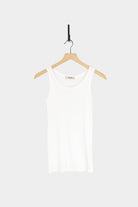 Ichi Antiquites - Cotton Tank Top - White - Tops & Tees - YUCCA, boutiques denver, elevated basics.