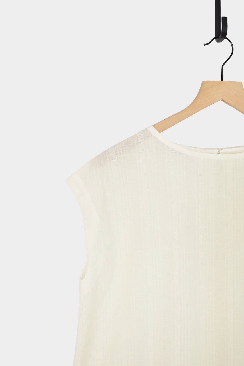 Ichi Antiquités - Dobby Stripes Pullover Blouse - Natural - Shirts & Tops - YUCCA,  women’s high quality tops.