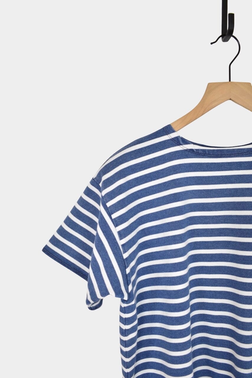 Ichi Antiquités | Indigo Short Sleeve Pullover In Blue x White - SHOP YUCCA Shirts & Tops ICHI ANTIQUITÉS - YUCCA 
