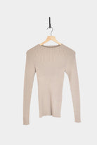 Ichi Antiquites - Japan Wholegarment Knit Pullover - Mocha - Tops & Tees - YUCCA, ageless fashion, Japanese clothing for women, at the moment clothes.