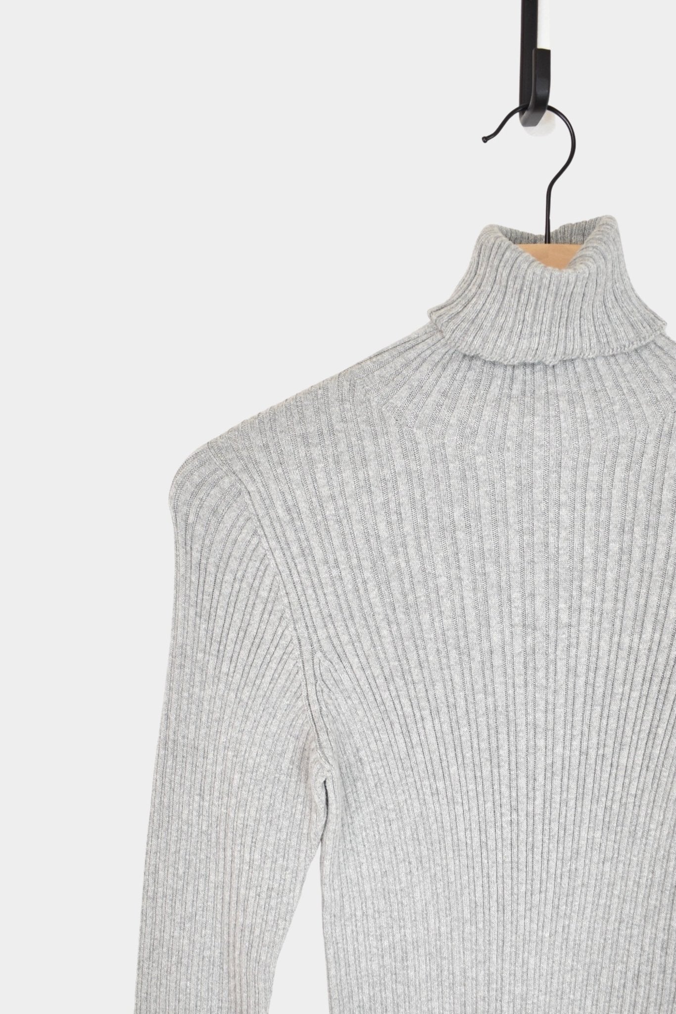 Ichi Antiquités - Japan Wholegarment Rib Knit Turtleneck - Grey - Tops & Tees - YUCCA, boutiques denver, elevated basics.