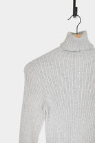 Ichi Antiquités - Japan Wholegarment Rib Knit Turtleneck - Grey - Tops & Tees - YUCCA, boutiques denver, elevated basics.