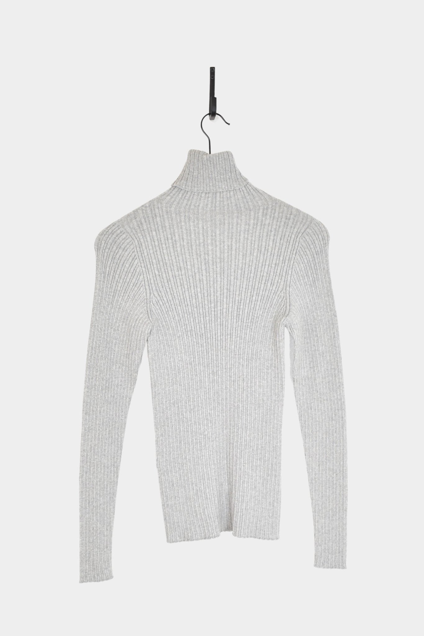 Ichi Antiquités - Japan Wholegarment Rib Knit Turtleneck - Grey - Tops & Tees - YUCCA, boutiques denver, elevated basics.