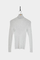 Ichi Antiquités - Japan Wholegarment Rib Knit Turtleneck - Grey - Tops & Tees - YUCCA, boutiques denver, elevated basics.