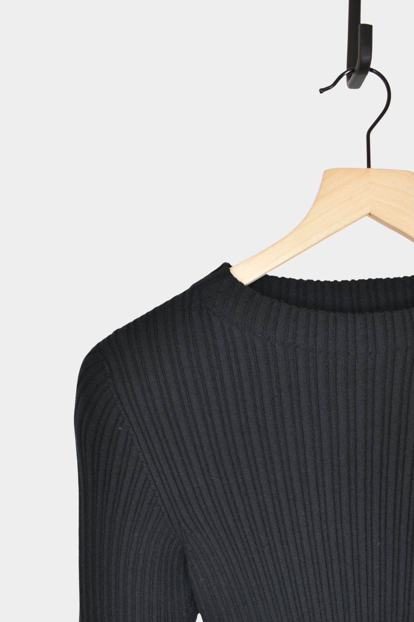 Ichi Antiquites - Japan Wholegarment Knit Pullover - Black - Tops & Tees - YUCCA, ageless fashion, at the moment clothes.