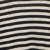 Short Sleeve Knit Linen Pullover, Black Stripe