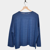 Knit Linen Pullover, Blue