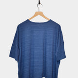 Short Sleeve Knit Linen Pullover, Blue