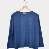 Knit Linen Pullover, Blue