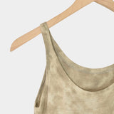 Ichi Antiquités - Natural Hand Dye 2Way Tanktop - Greige - Shirts & Tops -YUCCA, Artistic clothing for women, boutique near me