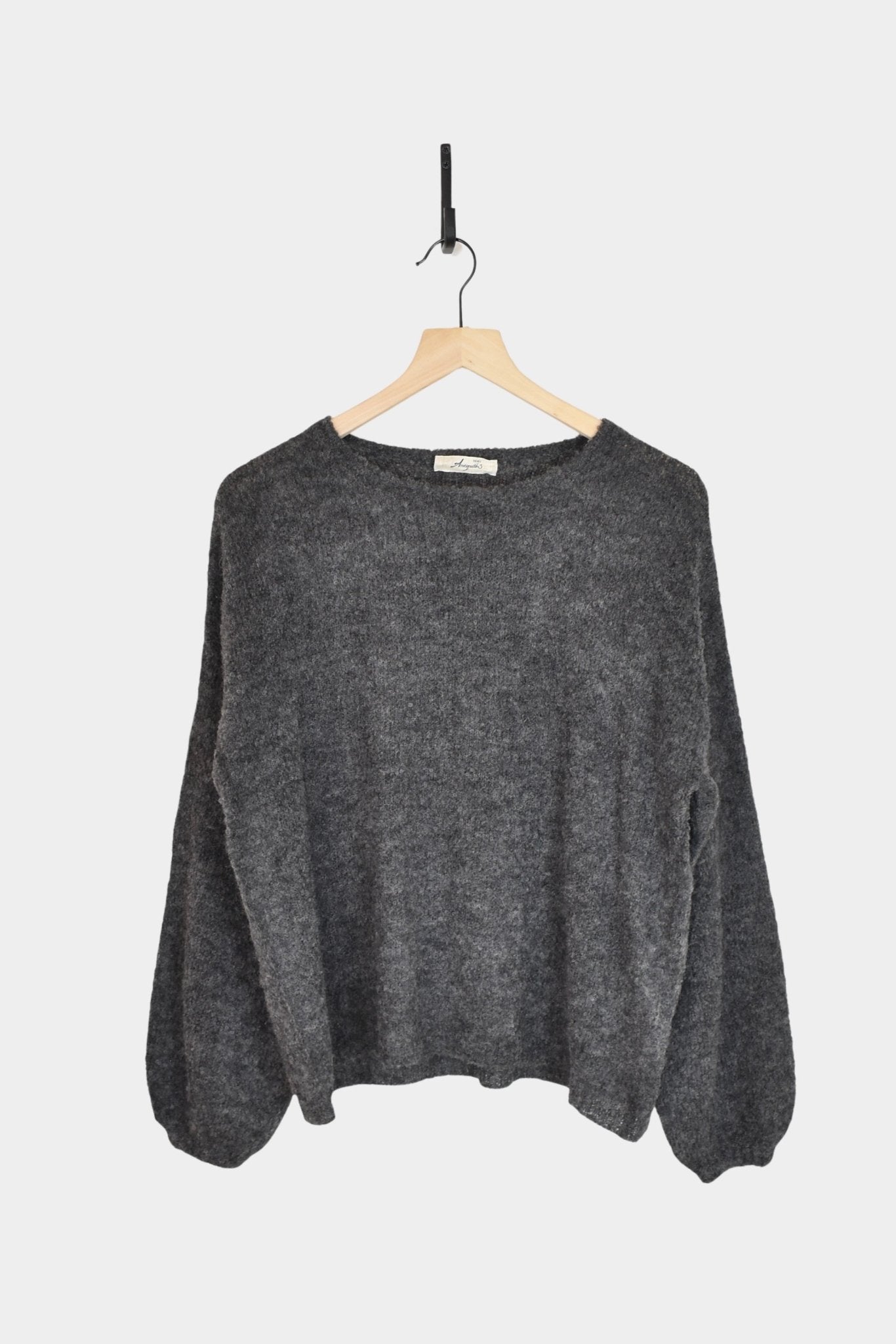 Ichi Antiquites - Peru Knit Boucle Sweater - Charcoal - Knitwear - YUCCA, Japanese clothing for women, at the moment clothes.